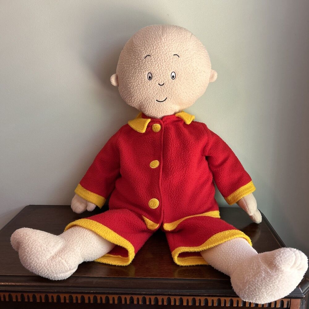 Caillou Huge Doll Playfully Yours Pillowtime Pals Pillow Red & Yellow Pjs 30"